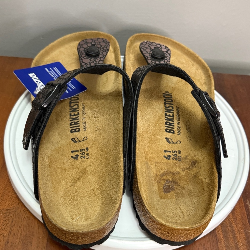 NWT The Birkenstock Gizeh thong sandal in 
"Metallic Stones Black" SZ 41 - Picture 4 of 7